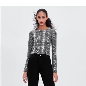 Zara cropped soft touch top